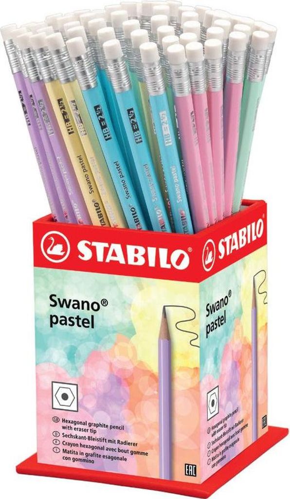 STABILO Swano Pastel, HB, Aprikose, Blau, Grün, Pink, Produktbild 