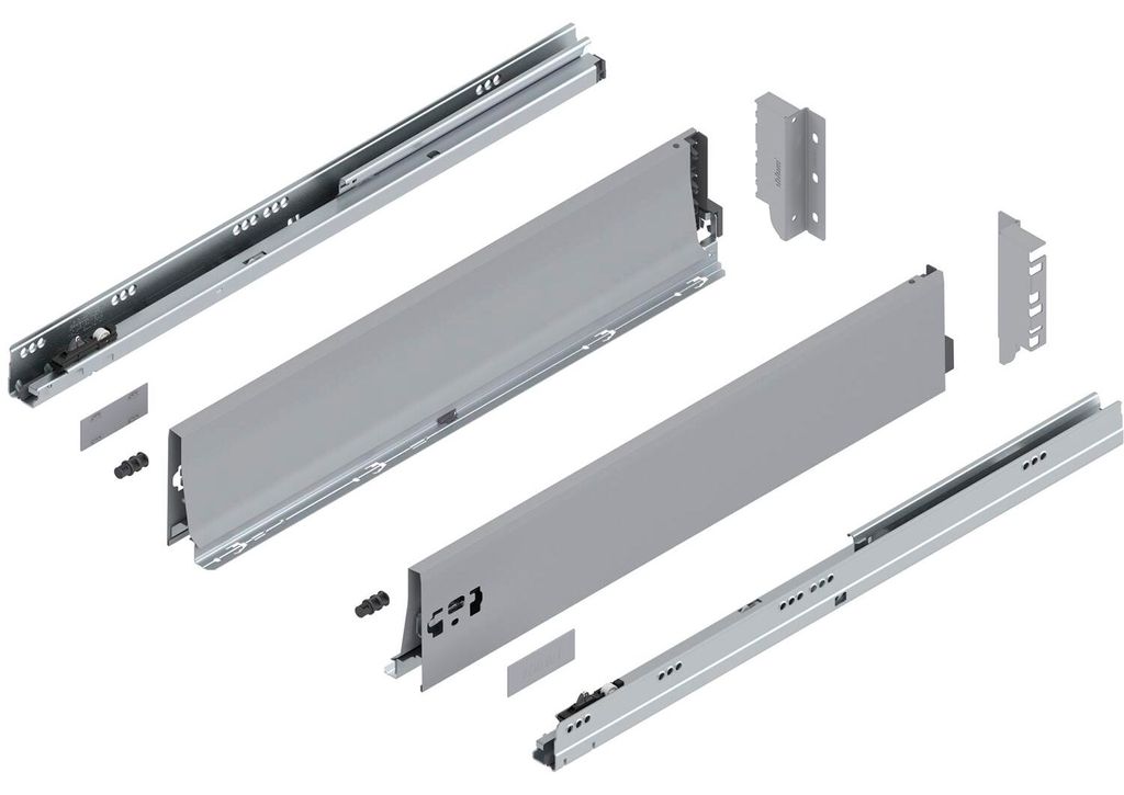 Blum Tandembox antaro K Schubladenschienen-Set | 1 Paar, 30kg 600mm | Vollauszug Blumotion, grau