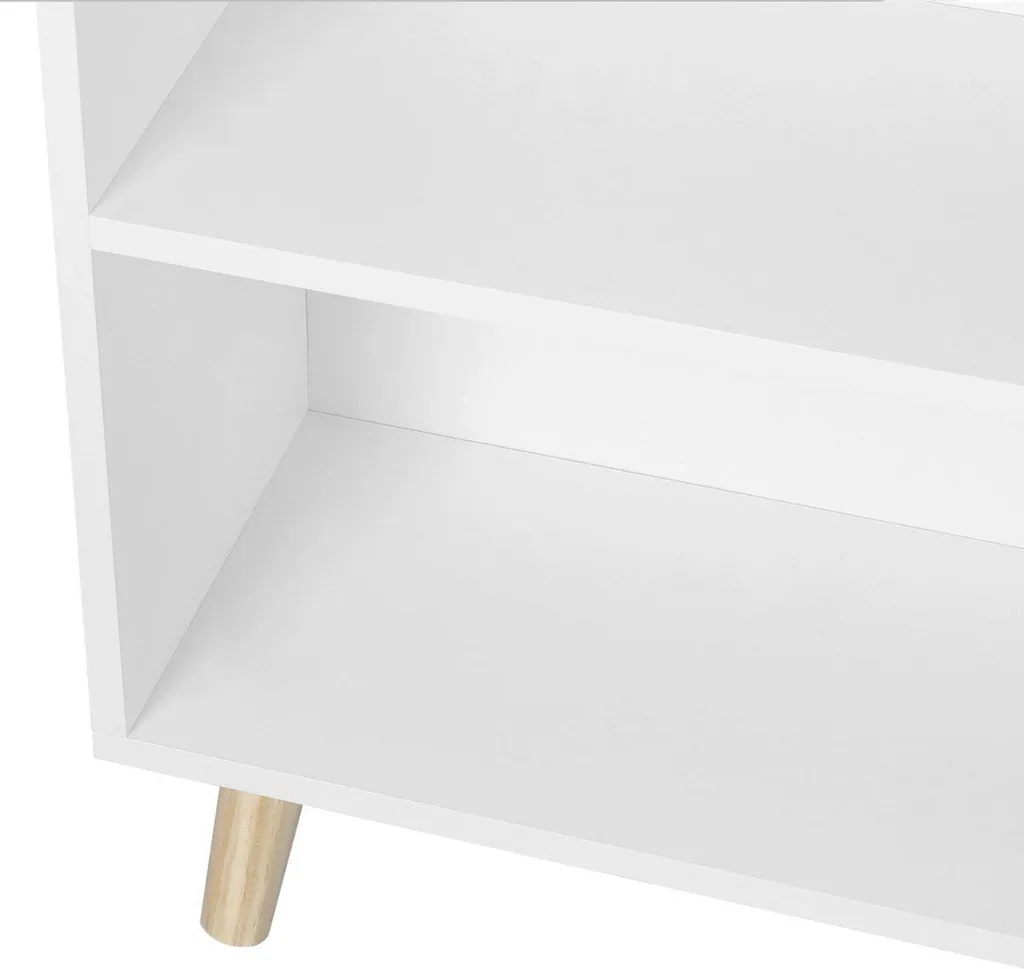 Rangement Gain de Place Bibliothèque Bolt Edge Blanche 4 Niveaux MDF - 3