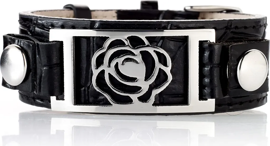 Regala Karisma SB8956: Bracciale Pelle e Acciaio Floreale Unisex