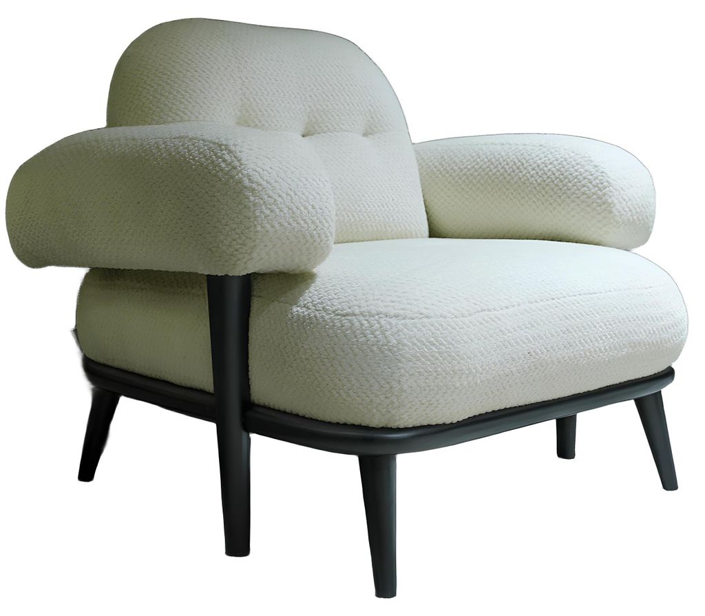 Sessel Weiß Modernes Design Minimalistischer Stil Lounge-Sessel