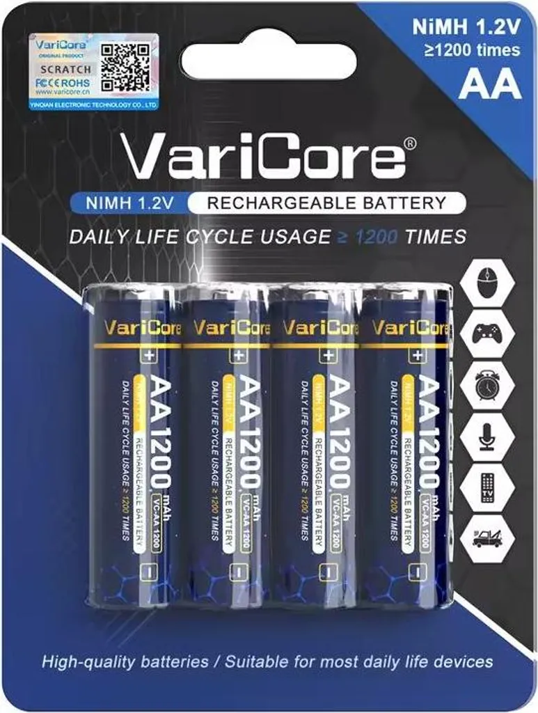 Piles AA Rechargeables pour Jouets et Souris sans fil - VariCore 4pcs