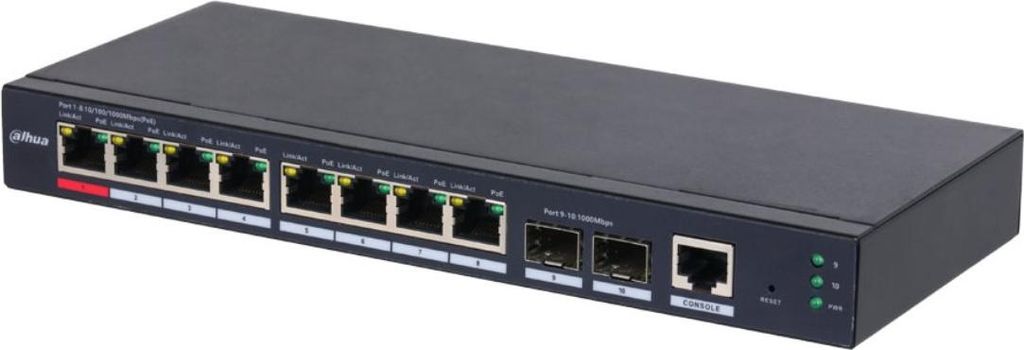 Switch Dahua 10-Port Gigabit PoE - DH-S4210-8GT-110