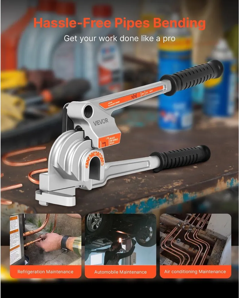 Piegatubi Manuale 1/4 3/8 1/2 Professionale per Climatizzazione