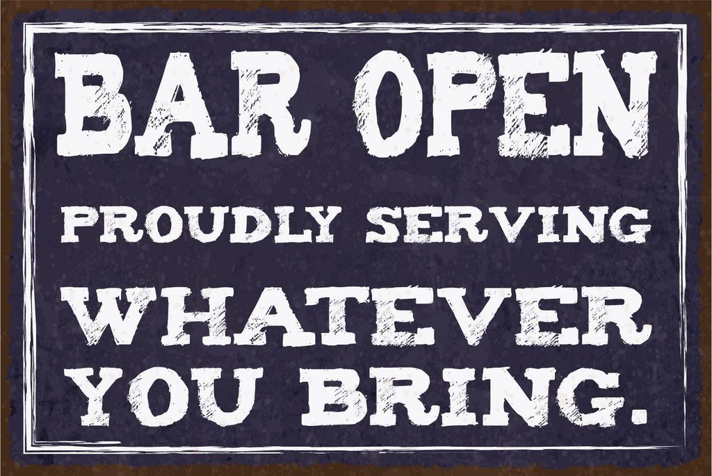 vianmo Holzschild 30x40 cm Bar open whatever you bring Deko Schild