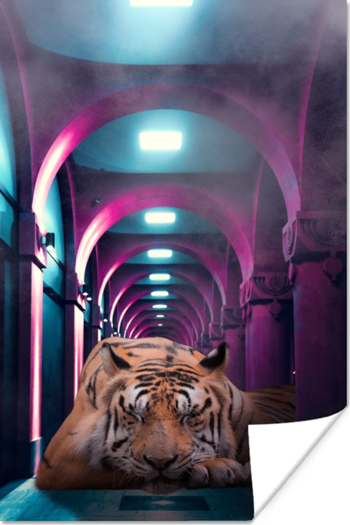 MuchoWow Poster Tiger - Club - Farben 60x90 cm - Wanddekoration