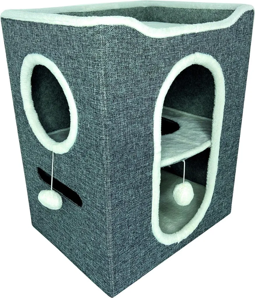 Maison pour chat Duvo+ Gene grise : refuge idéal pour repos et sieste