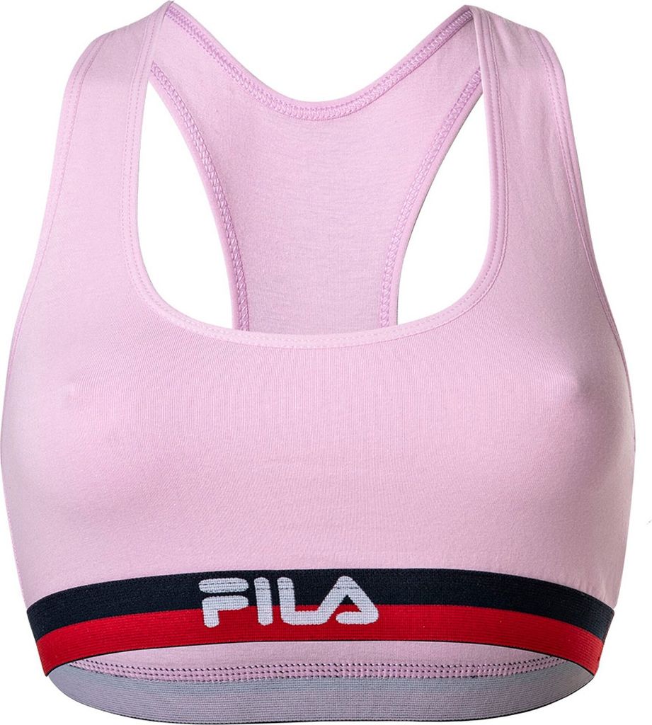 FILA Damen Bustier - Bra, Sport-BH, Racerback, Baumwolle Stretch, einfarbig, XS-XL Lila XS