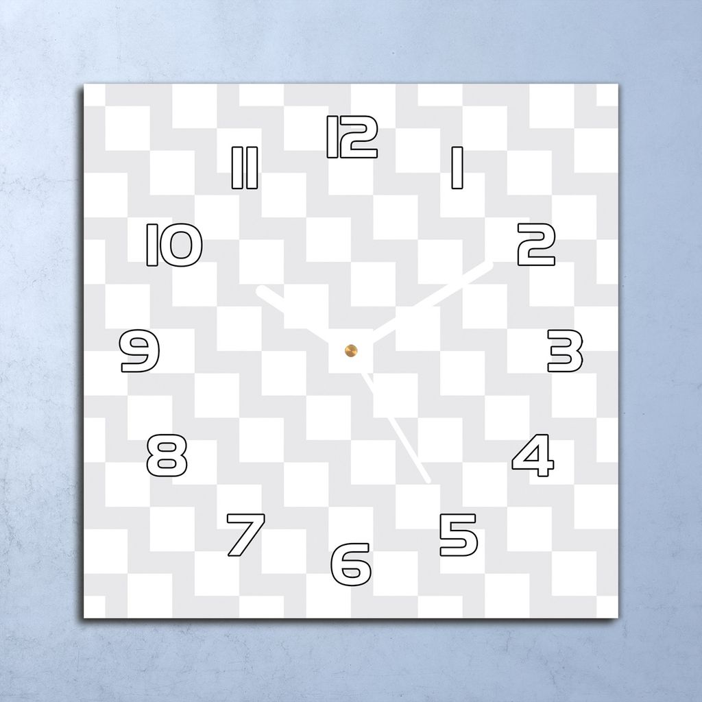 Deko Glasuhr Wanduhr 30x30 Sanfte Zickzackhaut Quarz Küchenuhr Bürouhr