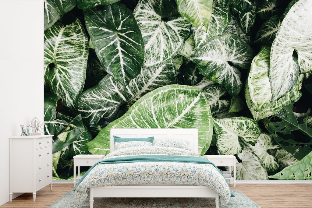MuchoWow Fototapete für Wohnzimmer oder Schlafzimmer Wandtapete Vinyl Motivtapete Blätter - Pflanzen - Natur - 390x260 cm - Papiertapete