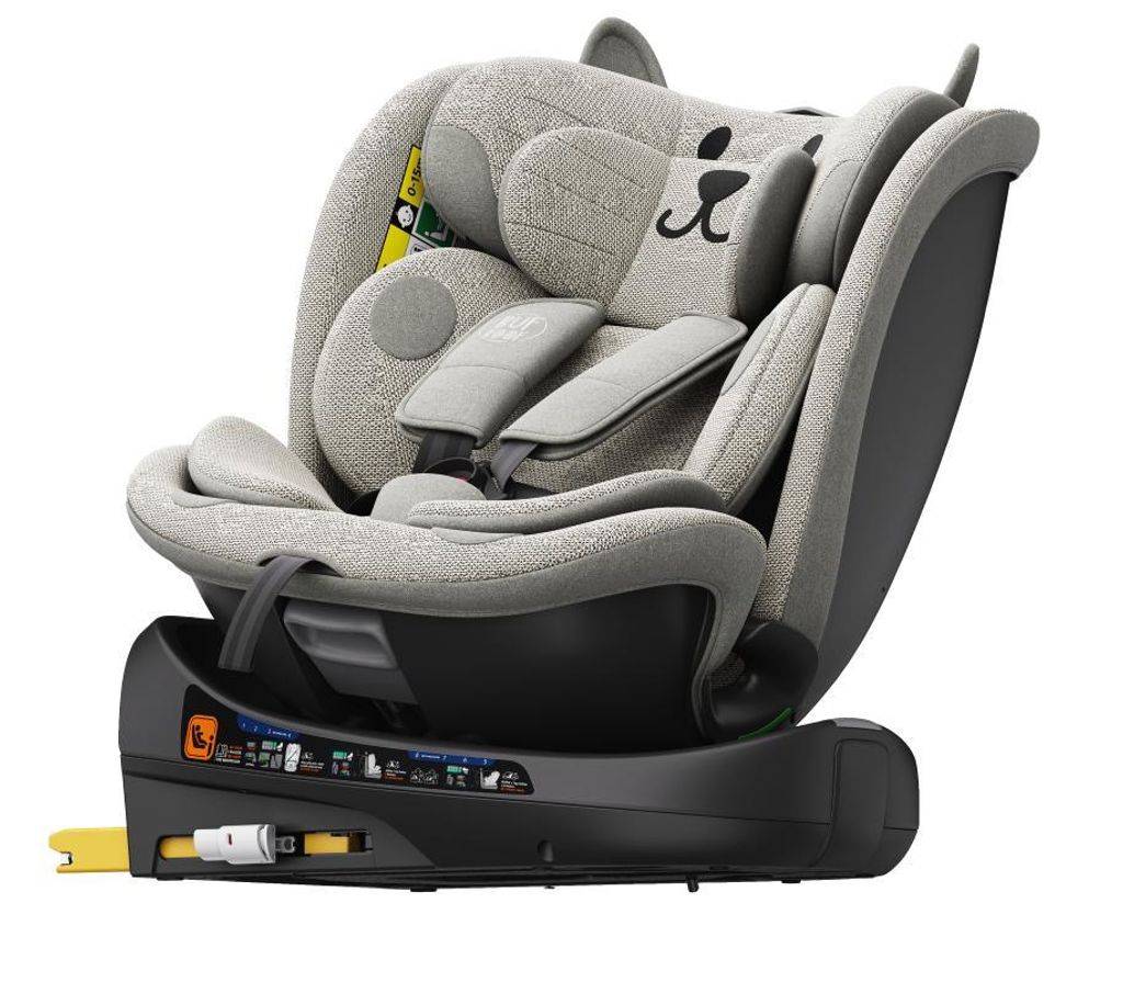 B.Joy LightGrey CAT Kindersitz mit 360 Grad drehbarem Isofix-System-BUF BOOF 0, 36 kg 155 Grad Schlafposition