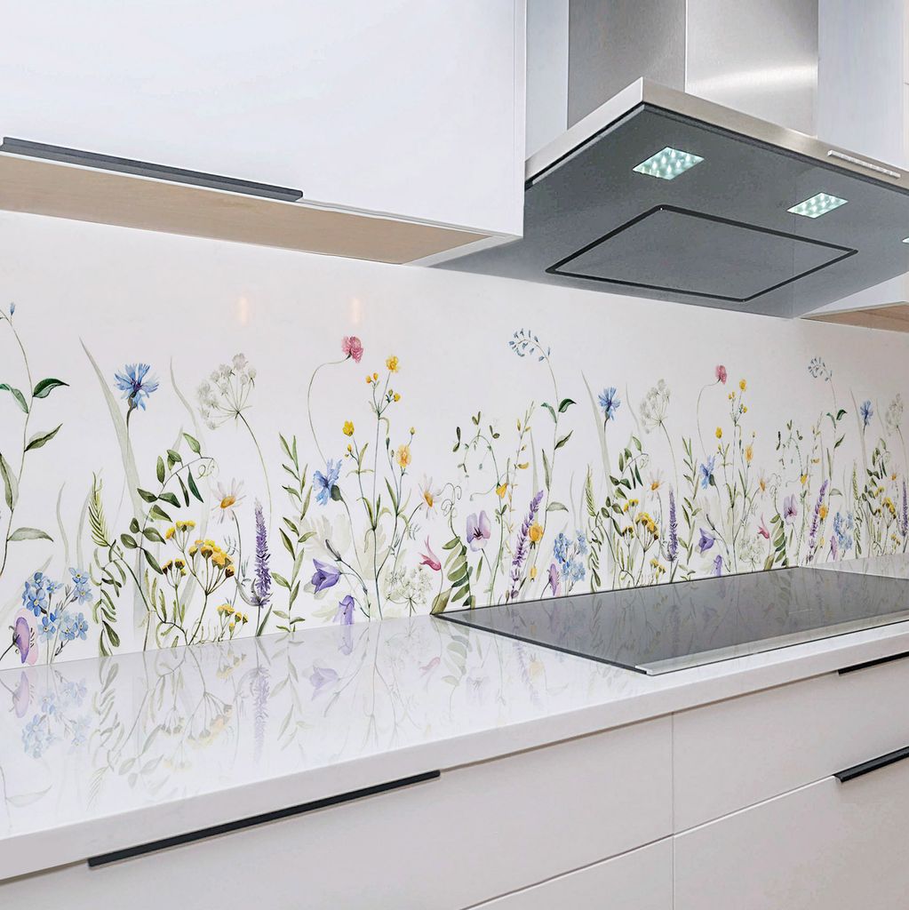 Küchenrückwand Sommerblumen 60 x 200 cm, robuste ABS-Kunststoff Platte Monolith mit Direktdruck
