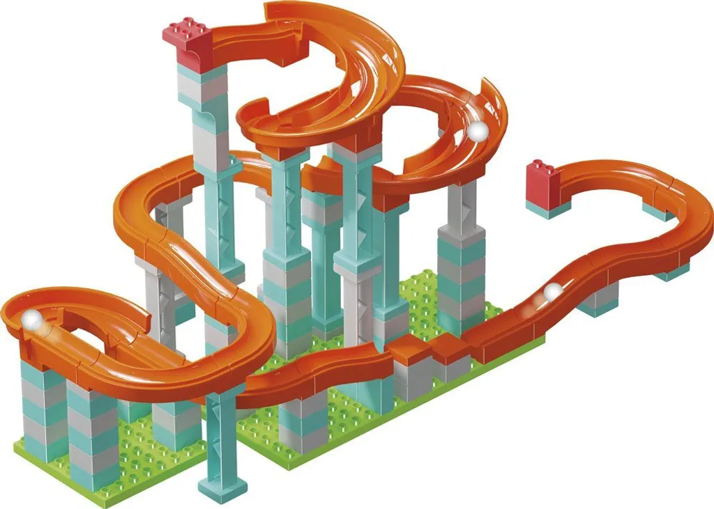 Jeu de Construction Circuit de Billes avec Rails Flexibles - 128 pcs - 9