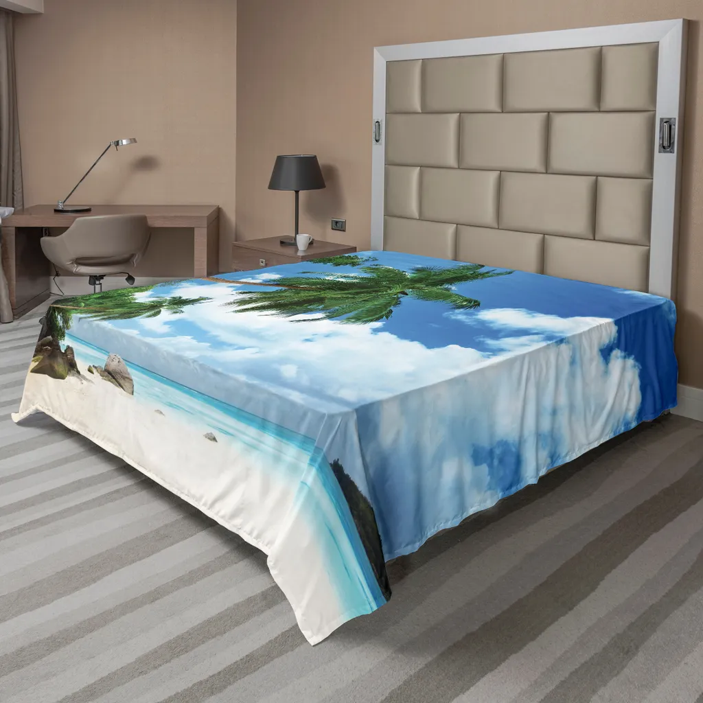 Drap grand lit pour décoration chambre à coucher thème vacances