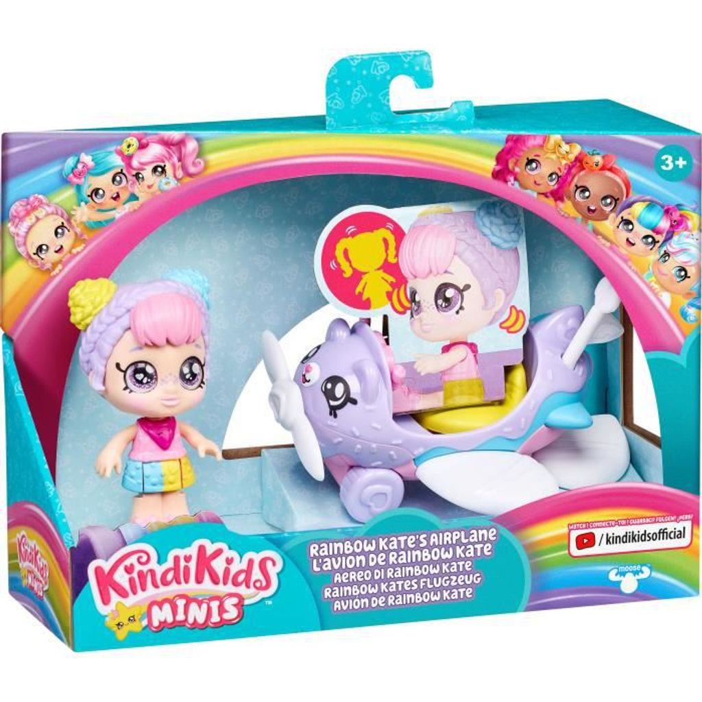 TM TOYS Kindi Kids Minis Rainbow Kate lalka z samolotem Zdjęcie produktu 