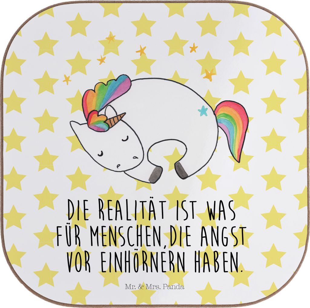 Mr. & Mrs. Panda Untersetzer für Gläser Einhorn Nacht - Weiß - Geschenk, Menschen, Unicorn, Einhörner, gläseruntersetzer, Tischschoner, Tischu...