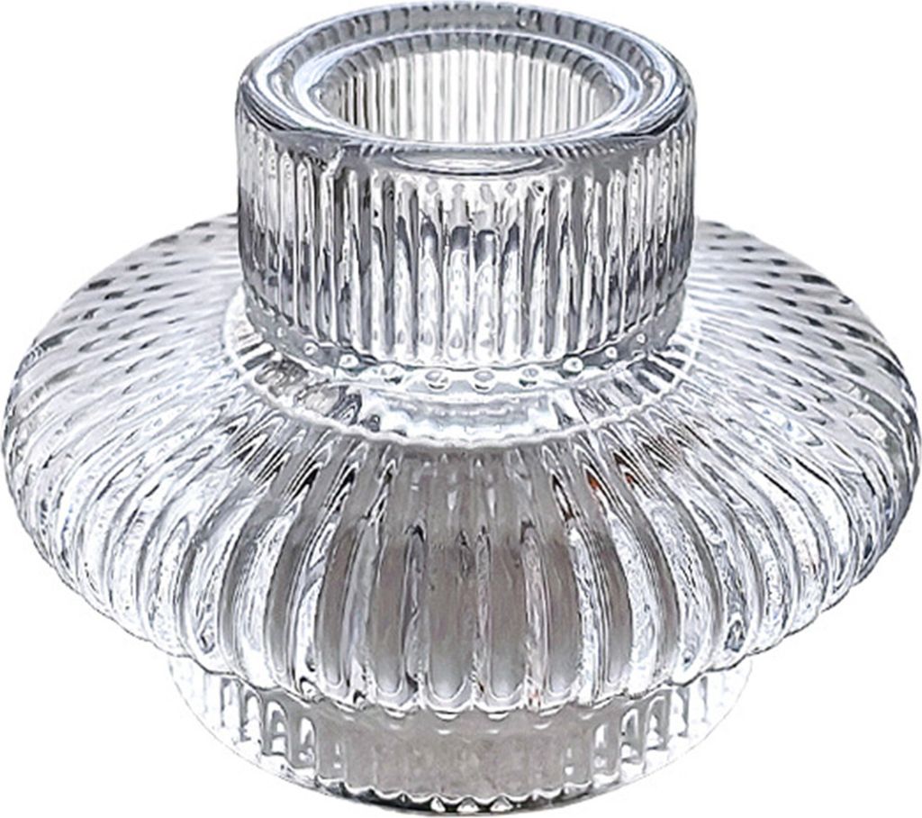 Doppelseitiger Kerzenhalter aus Glas, durchsichtig, konisch, Säule, Teelicht, Kerzenhalter, Kerzenständer, Hochzeitsfeier, Tischdekoration