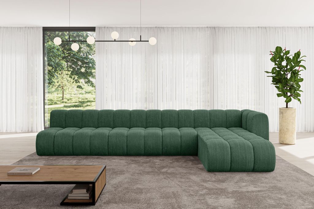 ALTDECOR Modulares Sofa Ecksofa in L-Form - Darnel-L3 - 387x177x70 cm Grün - Corner modular Sofa Eckcouch Couch Wohnlandschaft Cauchsofa Bodensofa...