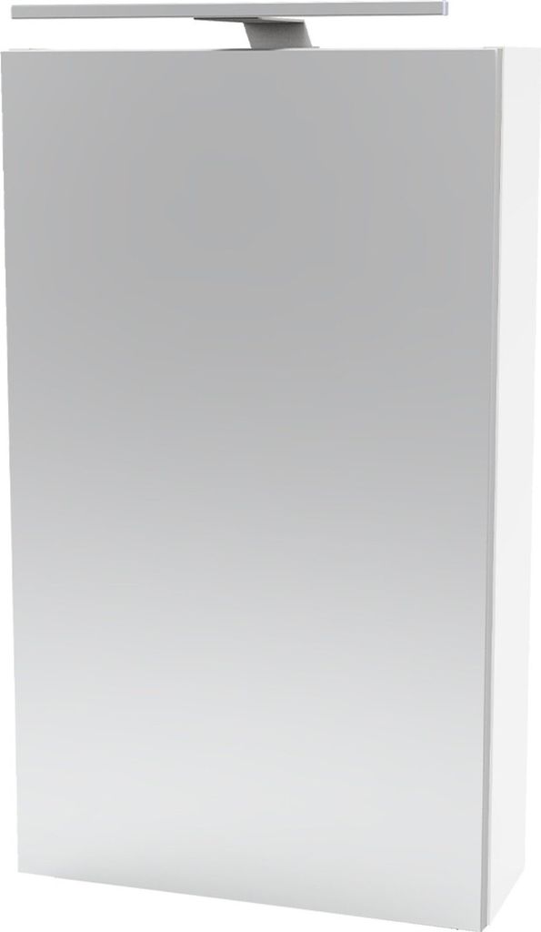 Fackelmann SCENO Spiegelschrank mit LED-Beleuchtung Alibertschrank für Bad und Gäste-WC (40 x 68 x 15,3 cm) SBC Badschrank mit Spiegel in Weiß...