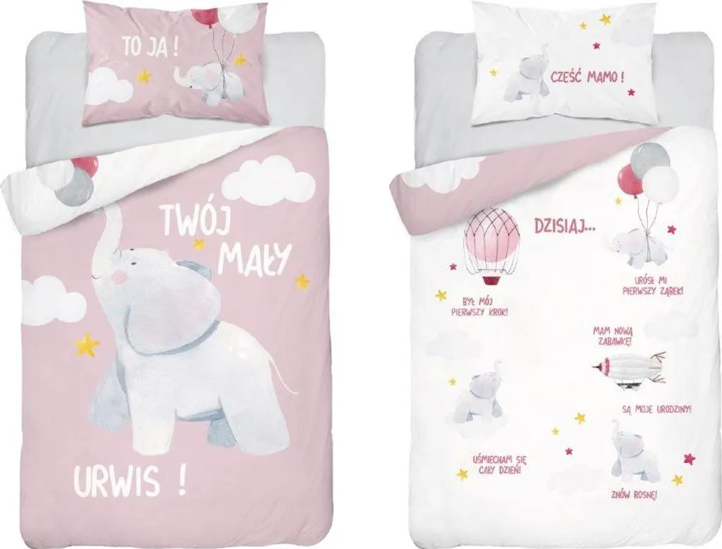 Parure de lit bambou Eléphant 100x135 DETEXPOL pour lit bébé et enfant