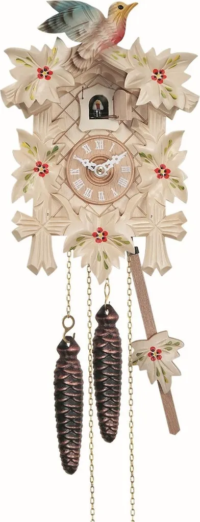 Horloge Coucou à Quartz en Bois Naturel avec Musique et Danseurs 22 cm