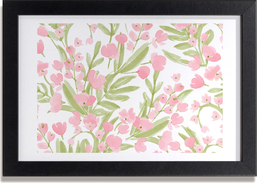Bild 30x20 MDF-Rahmen, Wandkunst Blumenmuster