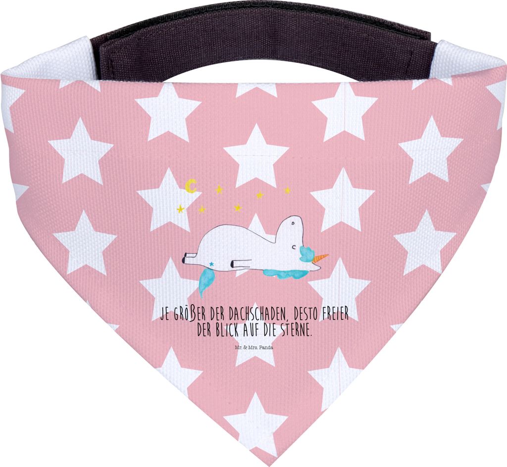 Mr. & Mrs. Panda Hundehalstuch Einhorn Sternenhimmel - Rot Pastell - Geschenk, Einhörner, Unicorn, Halstuch Hund, Schal, Tuch, Sterne, Für Hunde,...