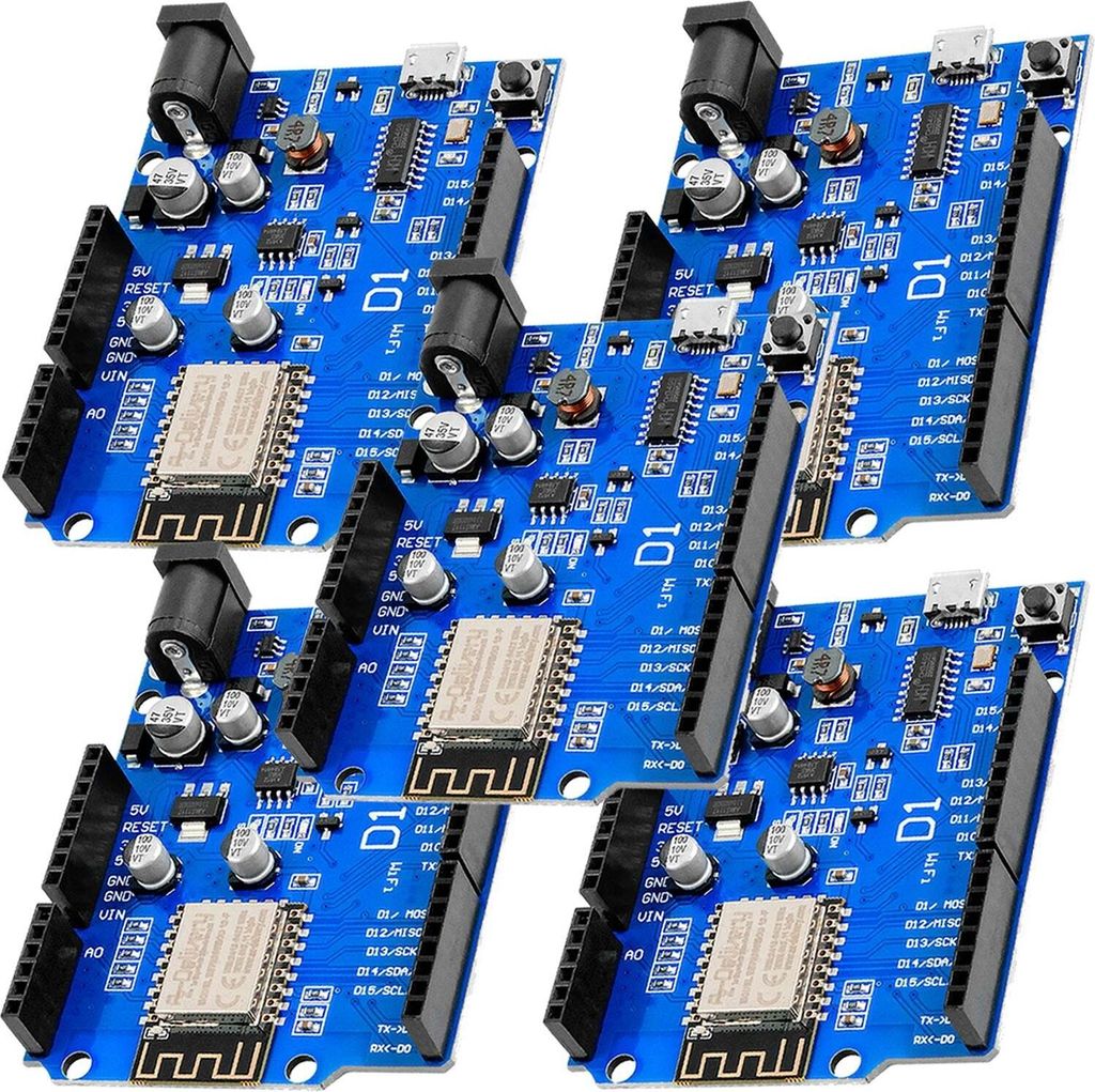 AZ-Delivery Mikrocontroller D1 Board NodeMCU ESP8266MOD-12F WiFi Wlan Modul kompatibel mit Arduino, 5x Set