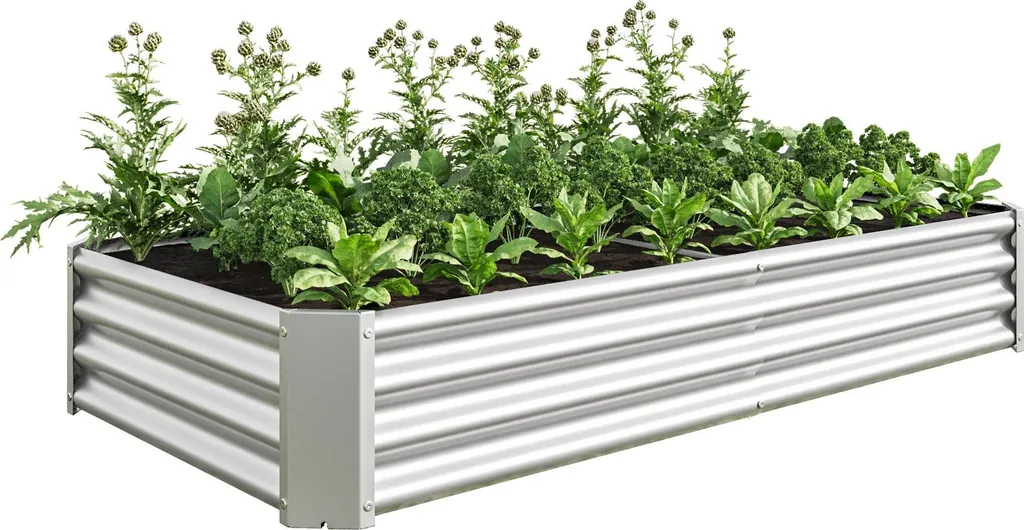 Potager surélevé pour protéger vos plantes - Bac ovale métal 232cm Jaune