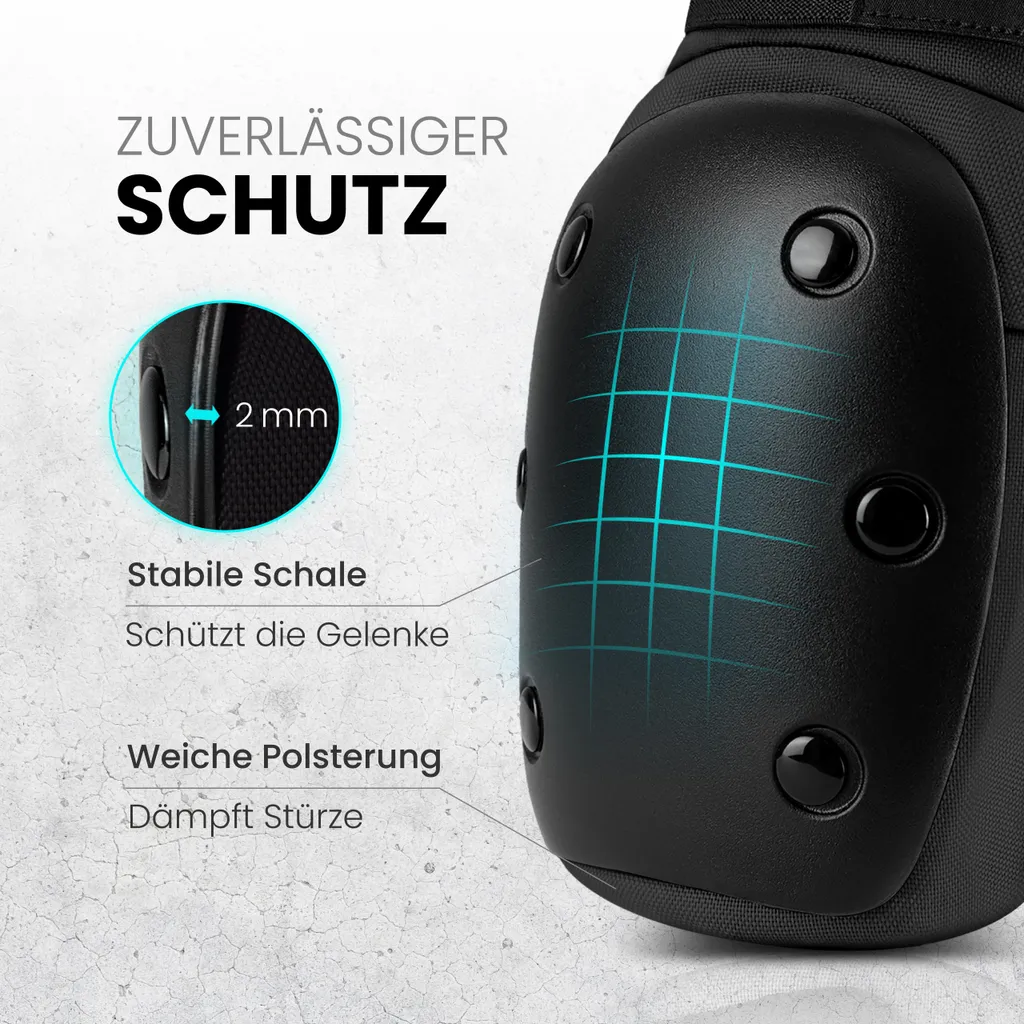 Protections skateboard et roller avec coques robustes et mousse EVA
