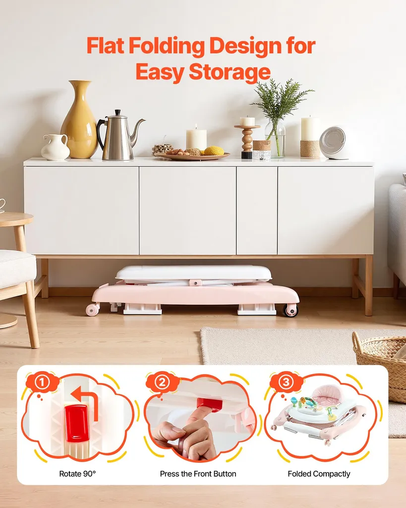 Trotteur Bébé Pliable Anti-Chute : Solution Idéale pour Petits Espaces - 6