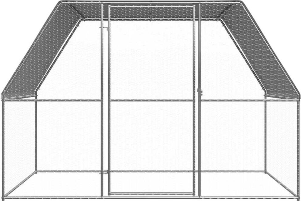 "2026 Moderne" Hühnerkäfig Silbern und Grau 3x2x2 m Verzinkter Stahl - Kleintier-Ställe CC965905