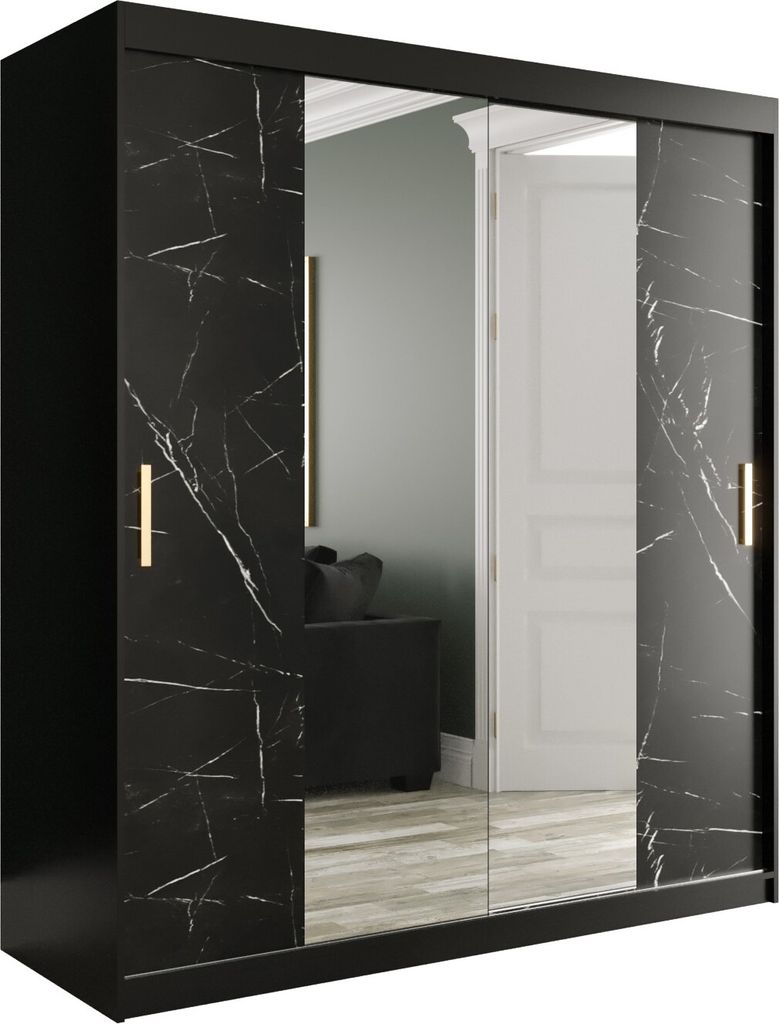 Schwebetürenschrank MARMUR T1 180, Kleiderschrank für Schlafzimmer, Modern Design