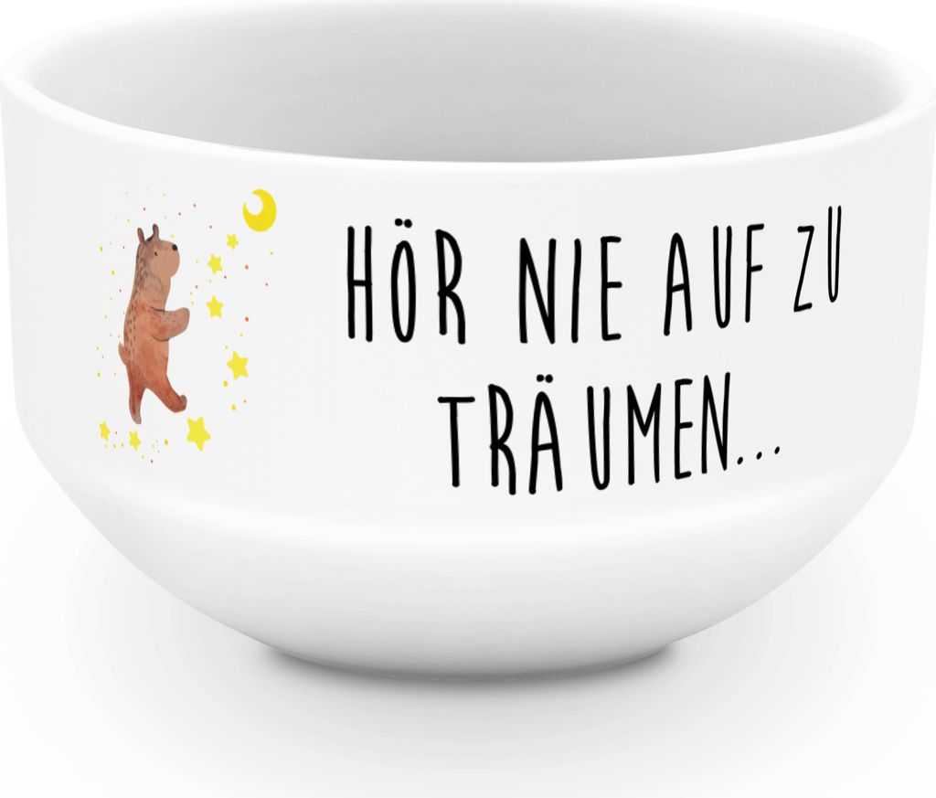 Mr. & Mrs. Panda schale Bär Träume - Weiß - Geschenk, Müslischale, Porzellan, frühstücksbowl, Obstschale, Traum, Traumdeutung, Träumen, Tedd...