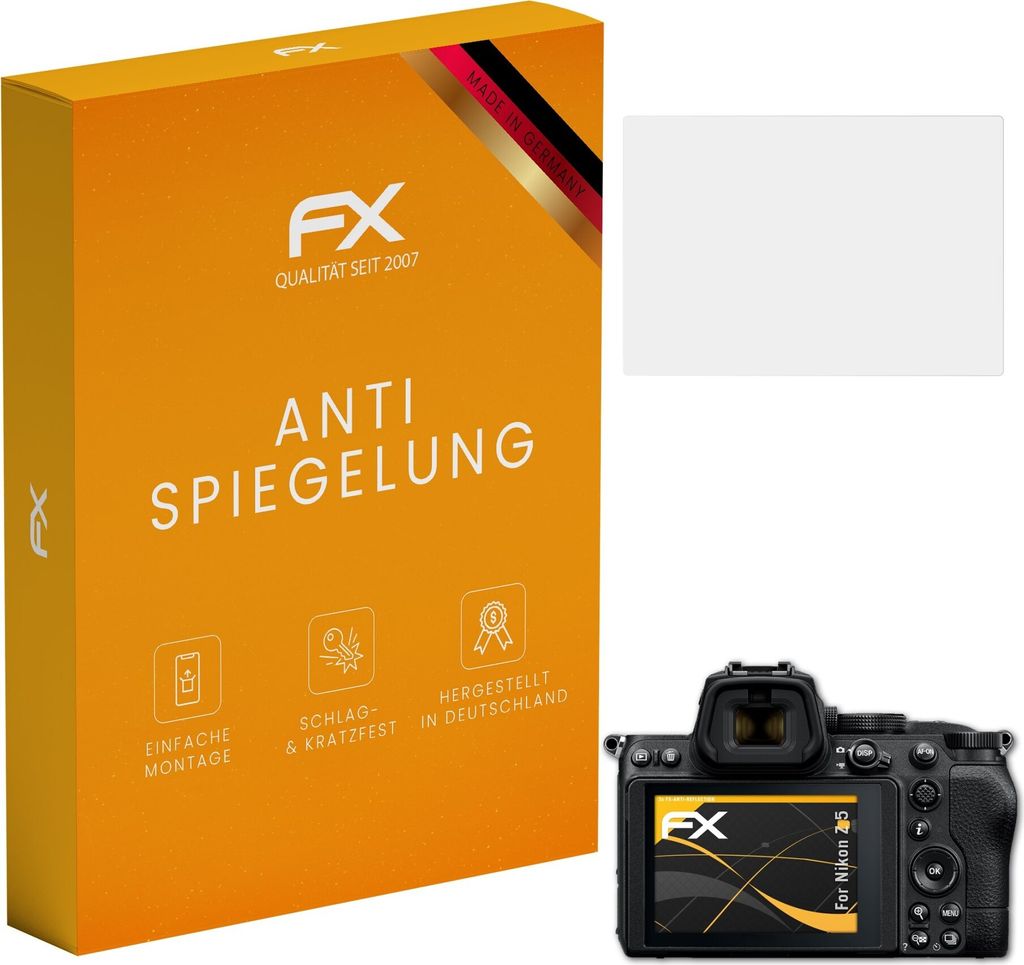 atFoliX FX-Antireflex 3x Schutzfolie kompatibel mit Nikon Z 5 Displayfolie