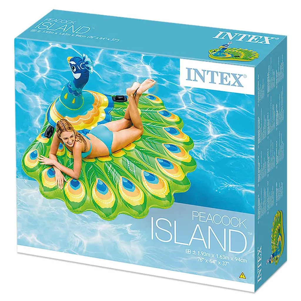 Île gonflable INTEX Paon PEACOCK - Grand matelas de piscine confortable - 20