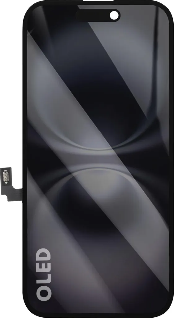 Bloc écran de remplacement iPhone 16 OLED noir pré-monté Avizar