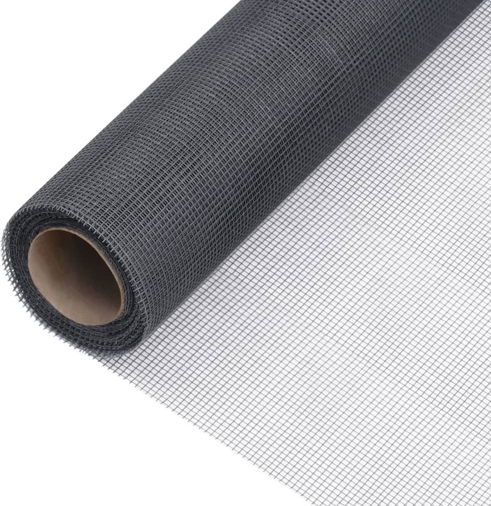 Fliegengitter Fiberglas 60x2000 cm Grau - Metallzäune 150867