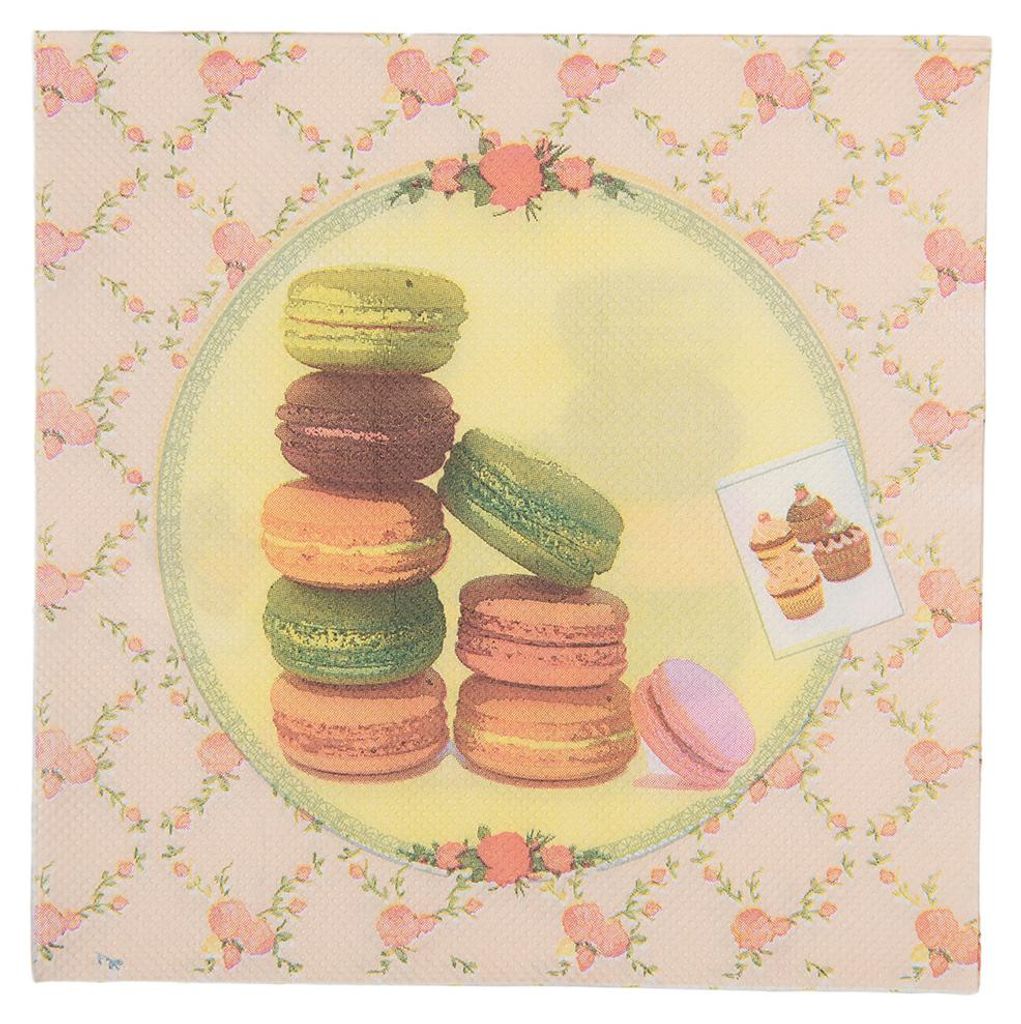Clayre & Eef Servietten Papier 20er Set 33x33 cm Rosa Papier