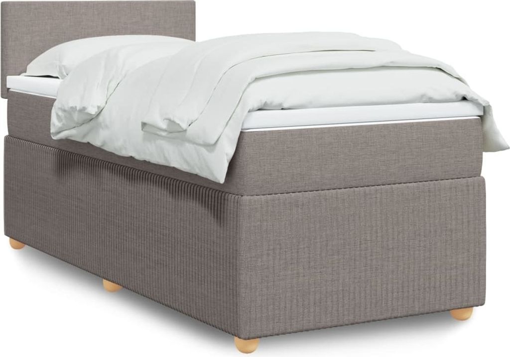 Boxspringbett mit Matratze Taupe 100x200 cm Stoff, Klassische Betten 2024 Neu DesignMöbel