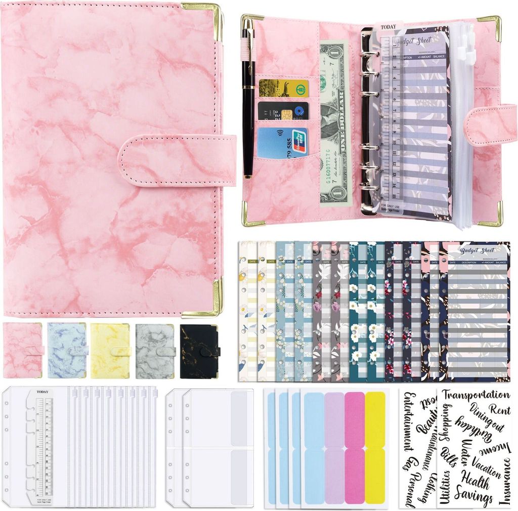 3-Ringbuch Mit Klemmbrett Rosa Krabben - D-Ring Ordner 31,5x27cm Für Schule & Büro