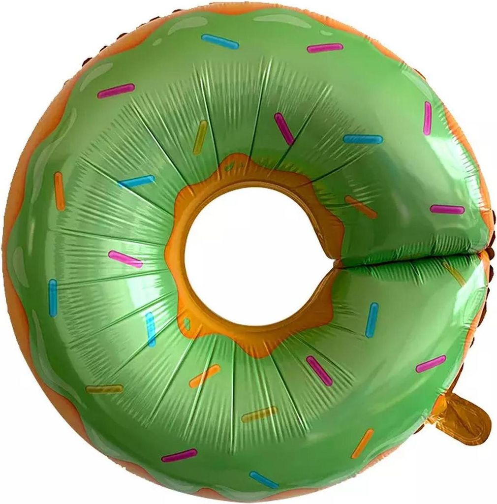 Folienballon Motiv Food, Donut grün, ca. 75 x 70 cm
