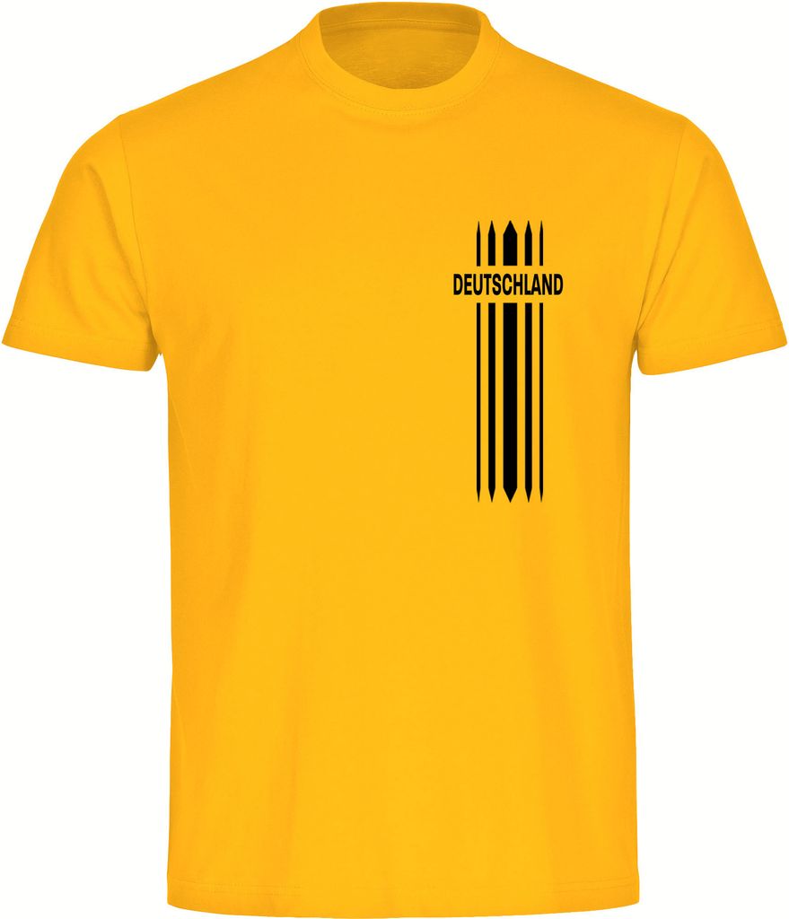 multifanshop Kinder T-Shirt - Deutschland - Streifen, gelb, Größe 128