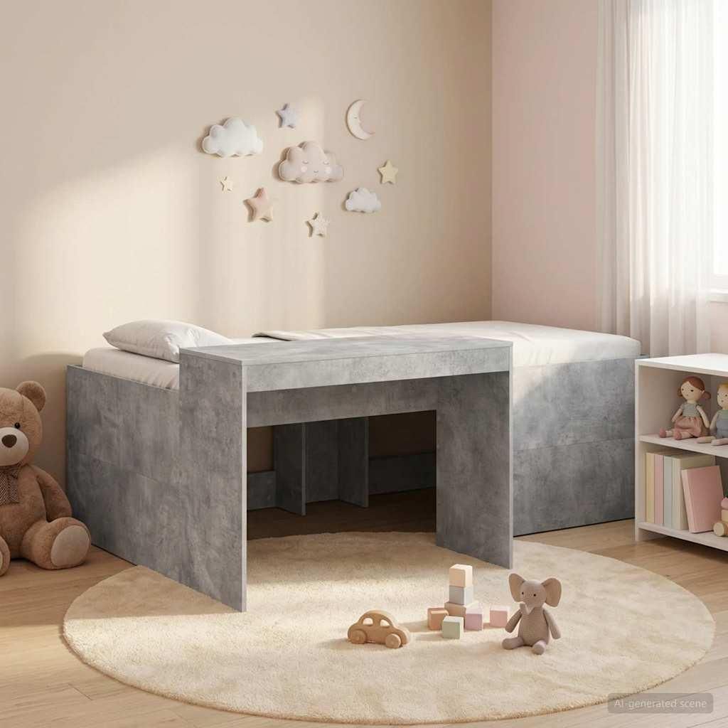 Möbel Hochbett mit Schreibtisch für Kinder Betongrau 80 x 200 cmKlassische Betten - Klassische Betten c4962