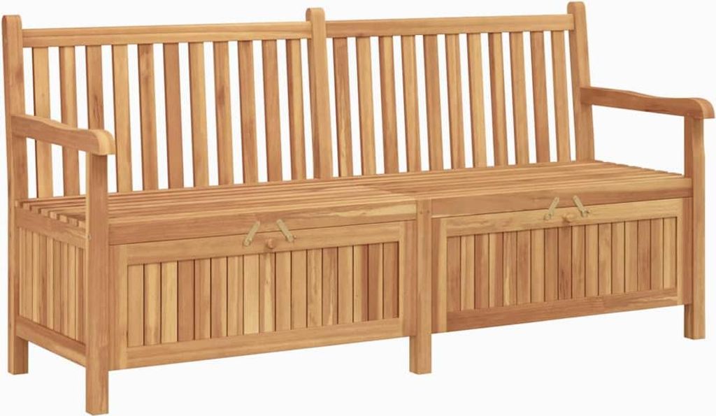 vidaXL Bank mit Speicher Braun 180 x 60 x 90 cm Massivholz Teak