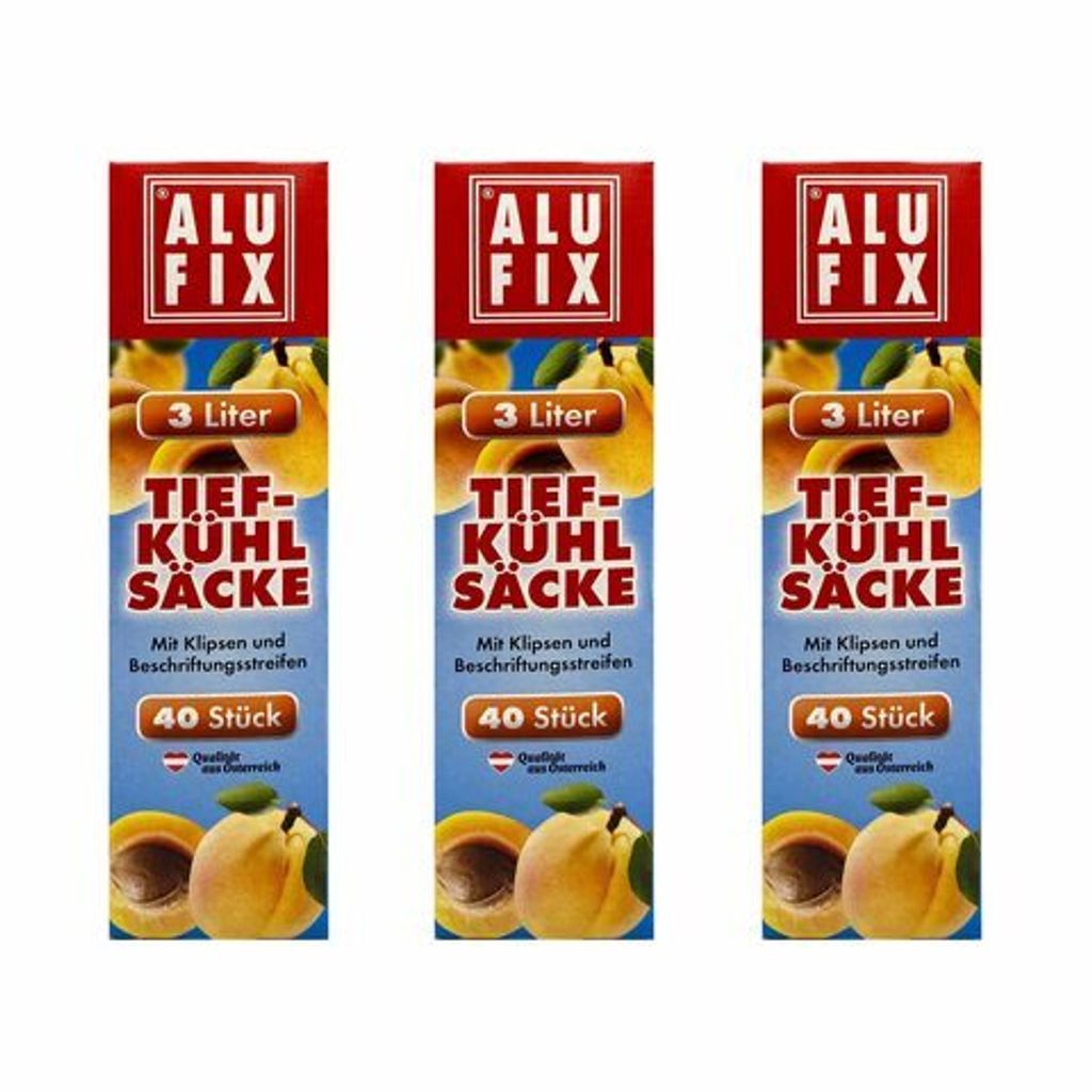 120x ALUFIX Gefrierbeutel Tiefkühlbeutel 3 Liter 25 x 32cm Produktbild 