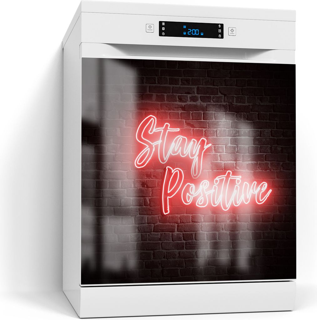 DEQORI Magnetmatte Spülmaschine Standard 60x60 cm 'Bleib Positiv Zitat' Magnetfolie