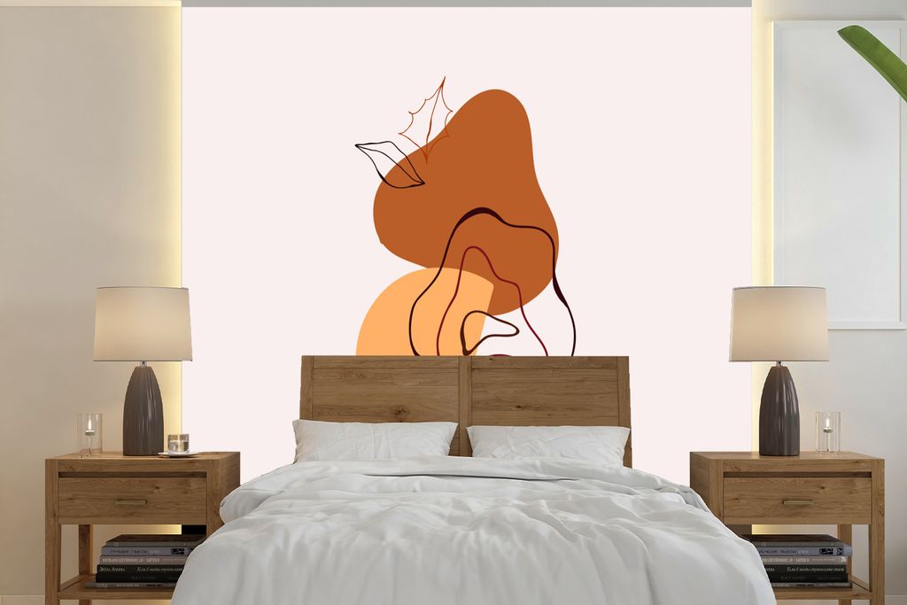 MuchoWow Fototapete für Wohnzimmer oder Schlafzimmer Wandtapete Vinyl Motivtapete Winter - Design - Abstrakt - 300x300 cm - Wanddekoration