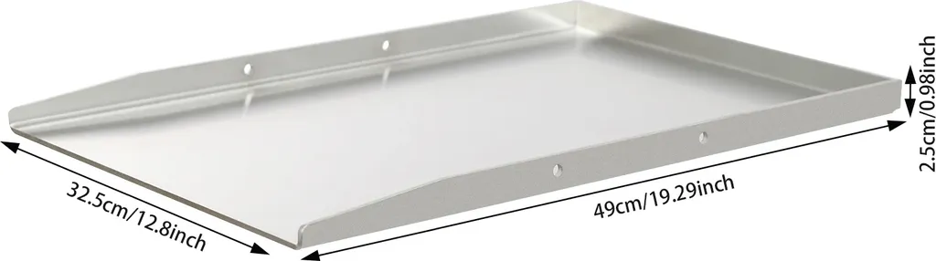 Plat à four rectangulaire en acier inox 49cm - Plaque de cuisson argent