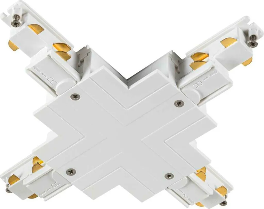 SLV 1006536 Connecteur en X Blanc pour Rail Triphasé DALI S-TRACK